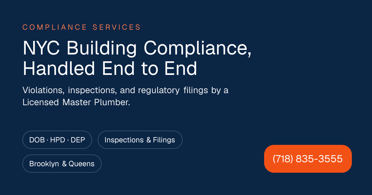 NYC RPZ Backflow Testing & DEP Compliance | Austin Plumbing
